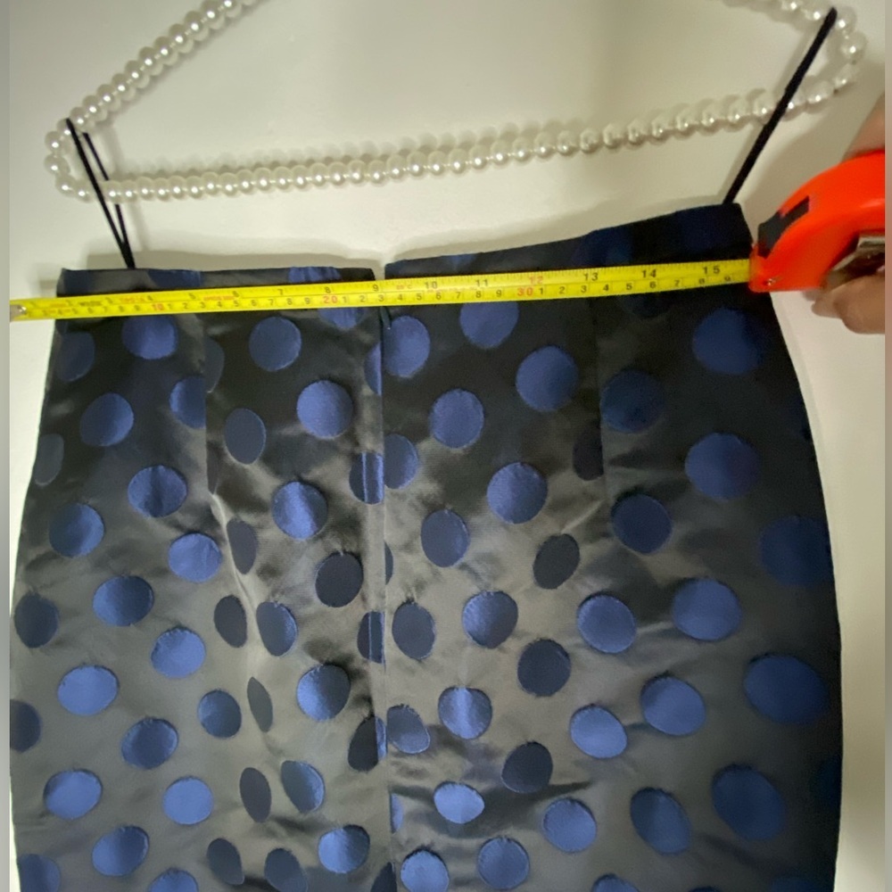 J. Crew Navy and Black Polka Dot Midi Skirt - Picture 5 of 9